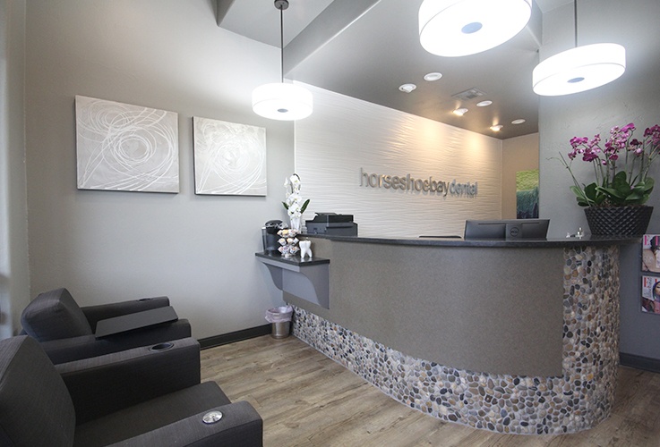 Welcoming dental reception desk