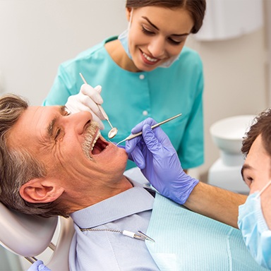 Older man during dental checkup