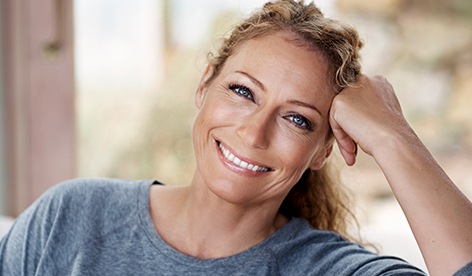 Woman with flawless smile